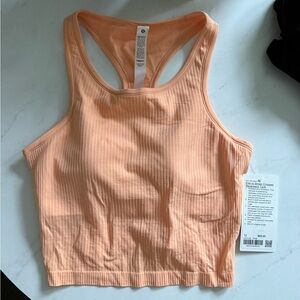 NWT Lululemon Heathered Peach Bellini Ebb Cropped Tank